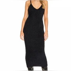 AFRM Black Mohair Midi Dress / Size Small